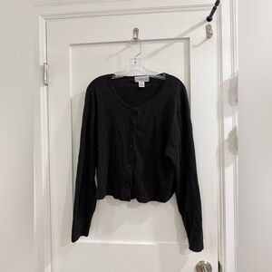 Giorgio Sant Angelo black cotton button up top/ cardigan (fair condition)